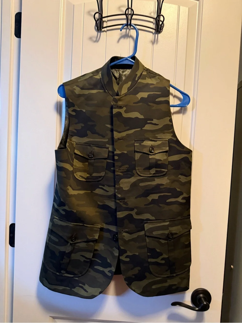 Men's Camouflage Utility Vest - Olive Camo